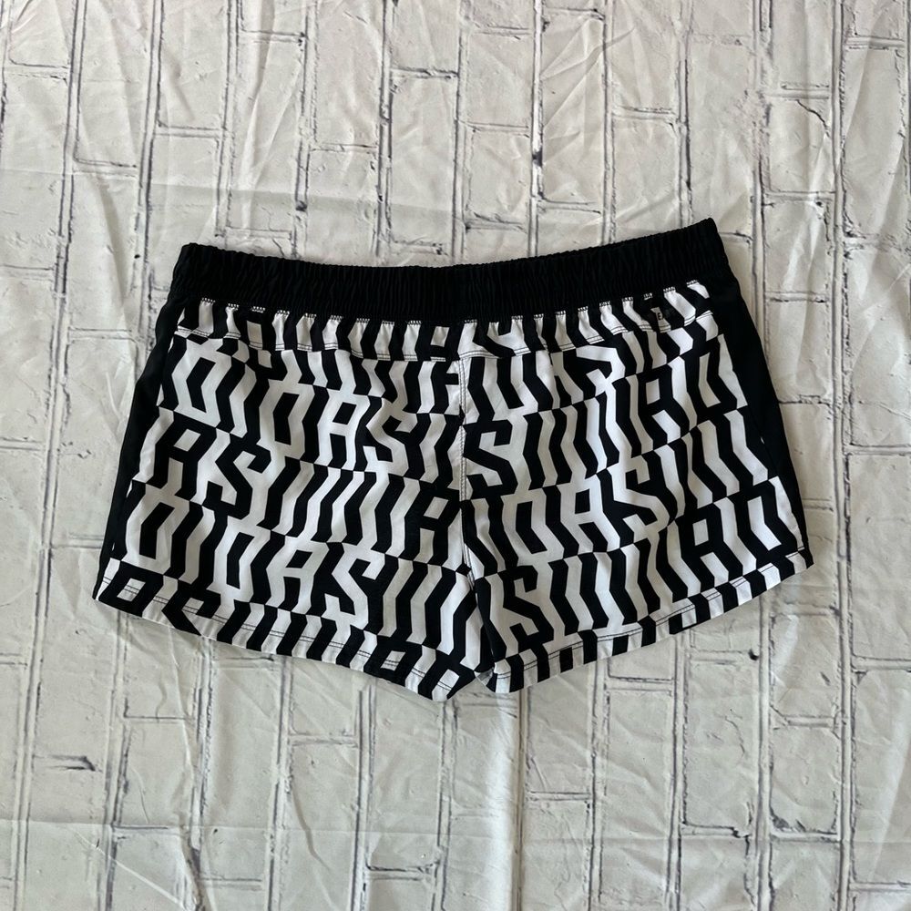 Adidas Athletic Running Shorts Women’s Black White L Stretch Streetwear Sports - Picture 6 of 12